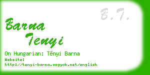 barna tenyi business card