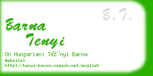 barna tenyi business card